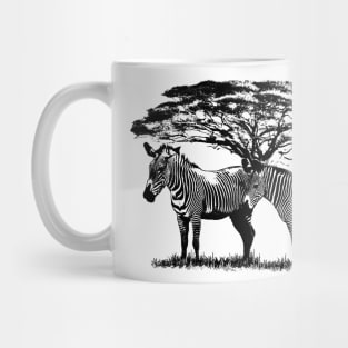 Zebras with tree in Kenya / Africa Mug